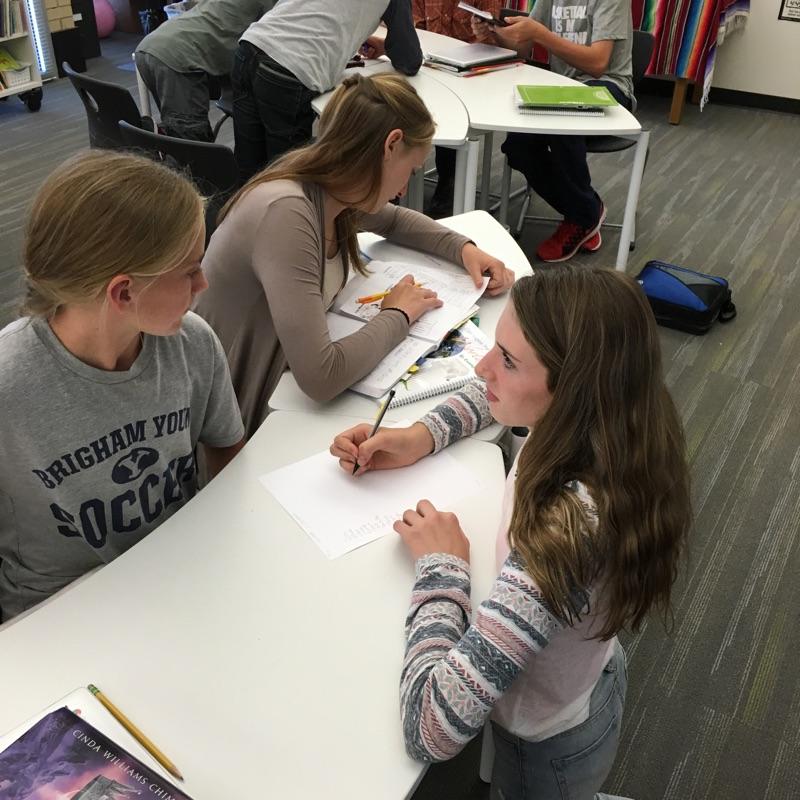 Students working on group project
